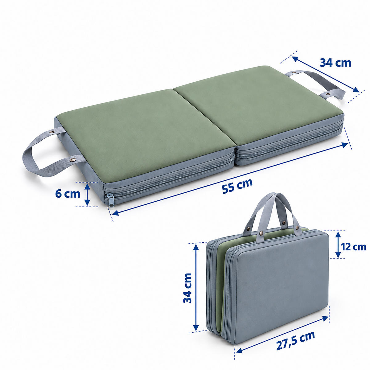 KLEKAČKA Zelená skládací neopren 55x34 cm - zelená barva, textil/plast (55/34cm) - Relaxdays