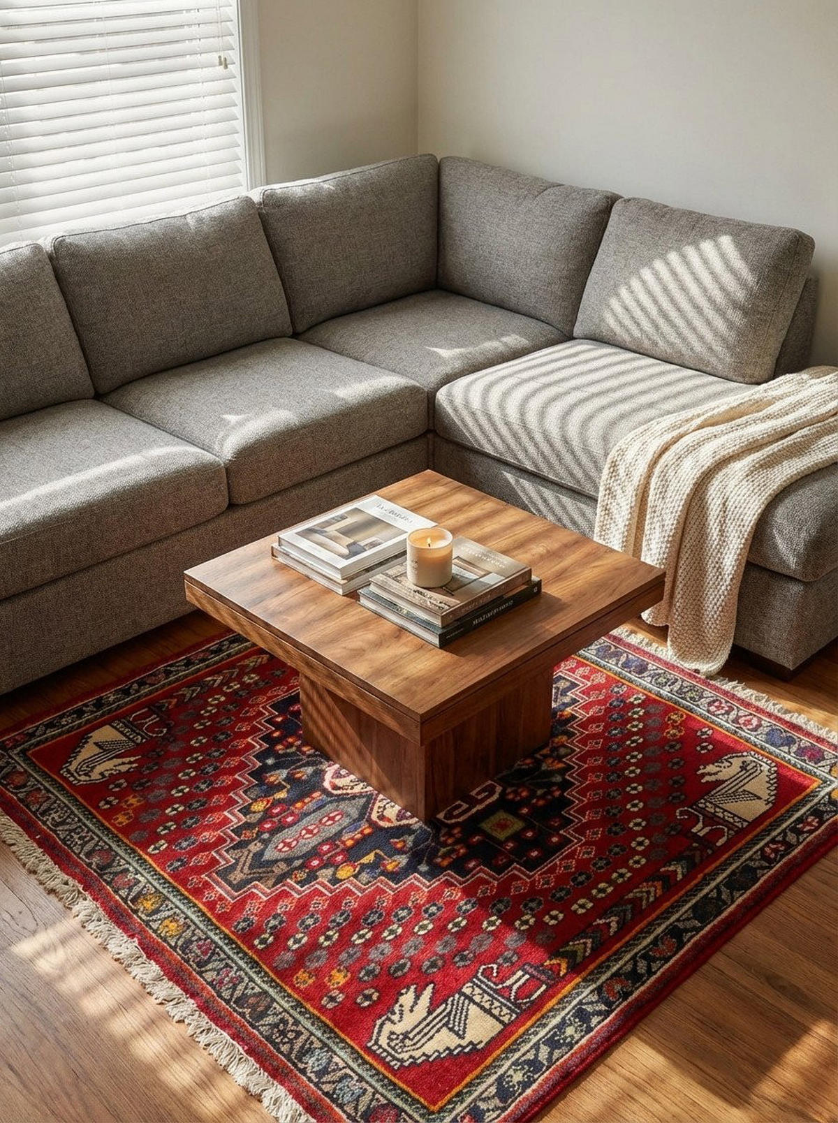 TEPPICH Gashgai Rot 59/63 cm Schurwolle - Rot, Textil (63/59cm) - Looma