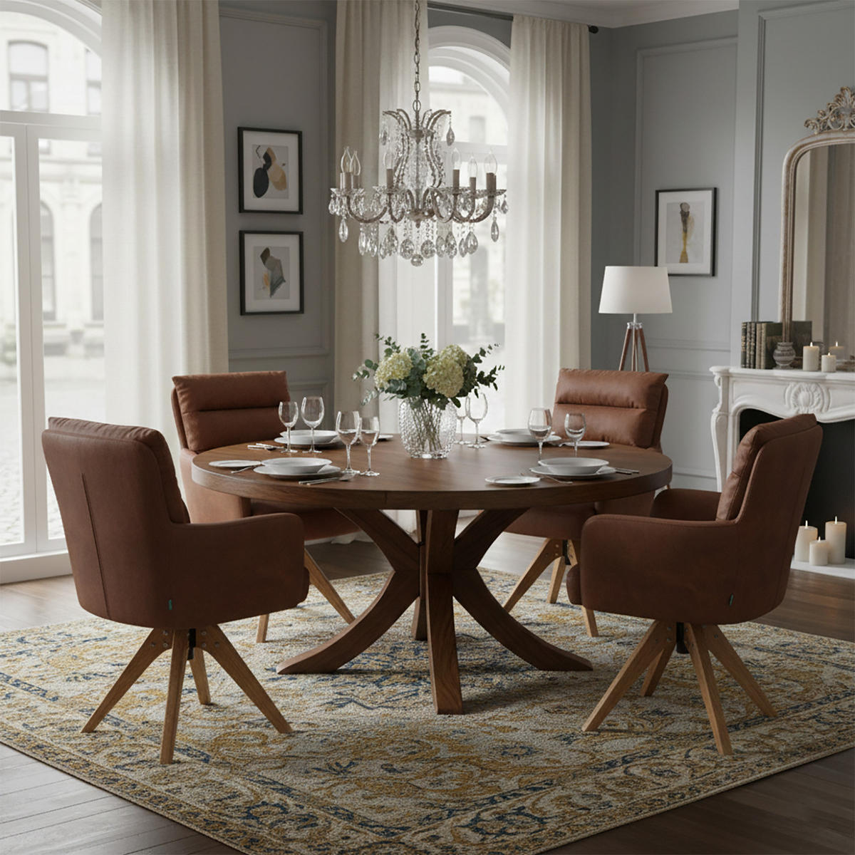 ARMLEHNSTUHL Mika-Juna 2er-Set - Honigeiche/Braun, Eichenholz/Holz (59/94/66cm) - DUBI Möbel