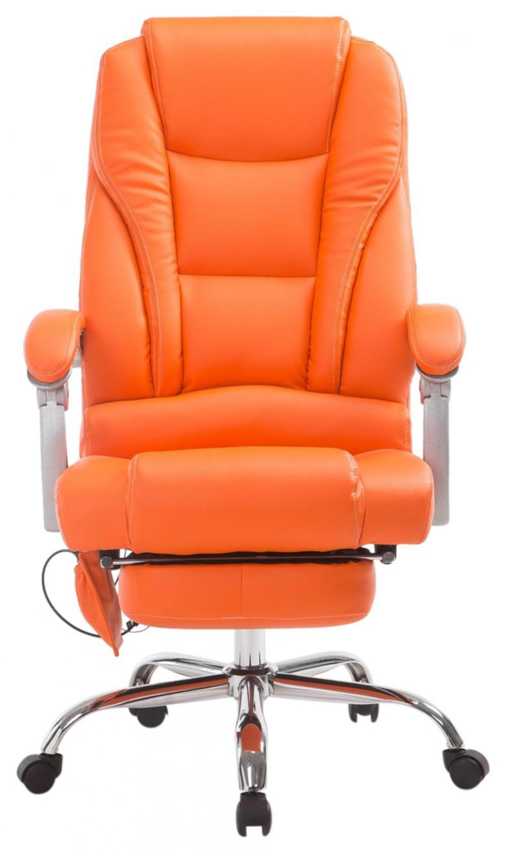 CHEFSESSEL Lederlook orange - Orange, Textil/Metall (68/118/64cm) - CLP