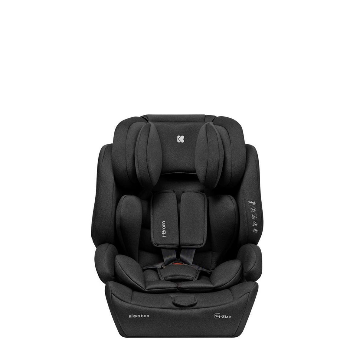 KINDERSITZ I-Bronn i-Size schwarz (76-150cm) Isofix, Top Tether, Kissen, Gurt - Schwarz, Kunststoff (43/59/46cm) - Kikka boo
