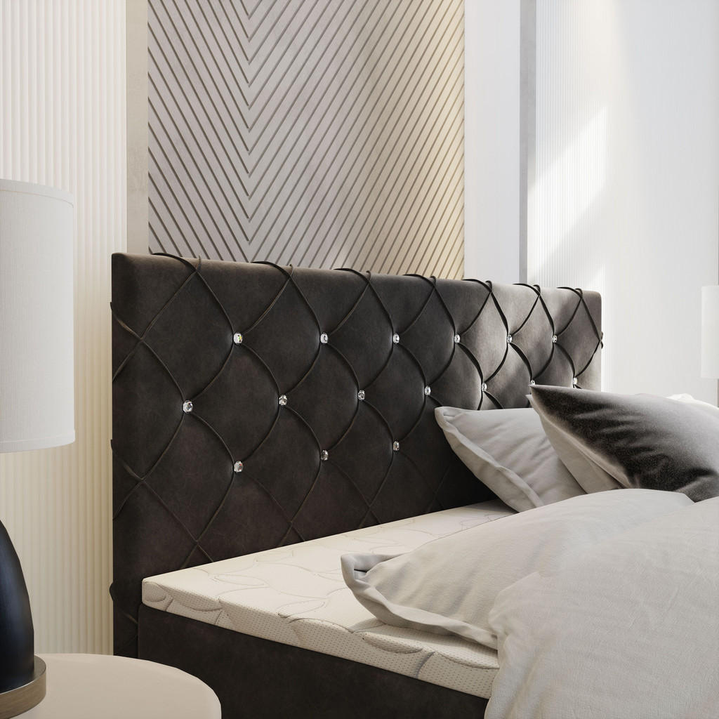 Thumbnail - Masseno Boxbett, Beige, Holz, H2 + H3, 140x200 cm, Schlafzimmer, Betten, Boxspringbetten