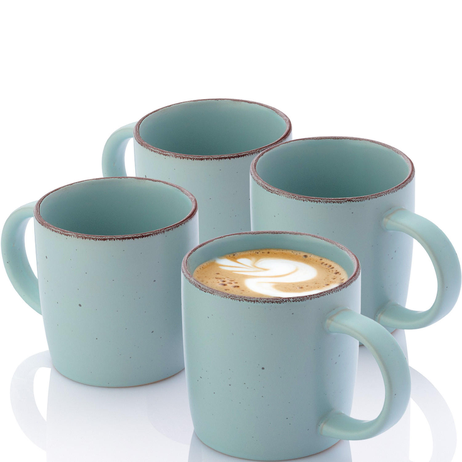 KAFFEEBECHER BOMBAY BREEZE - 4 teilig aus Steingut - Pastellblau, Stein (0.8L) - Sänger