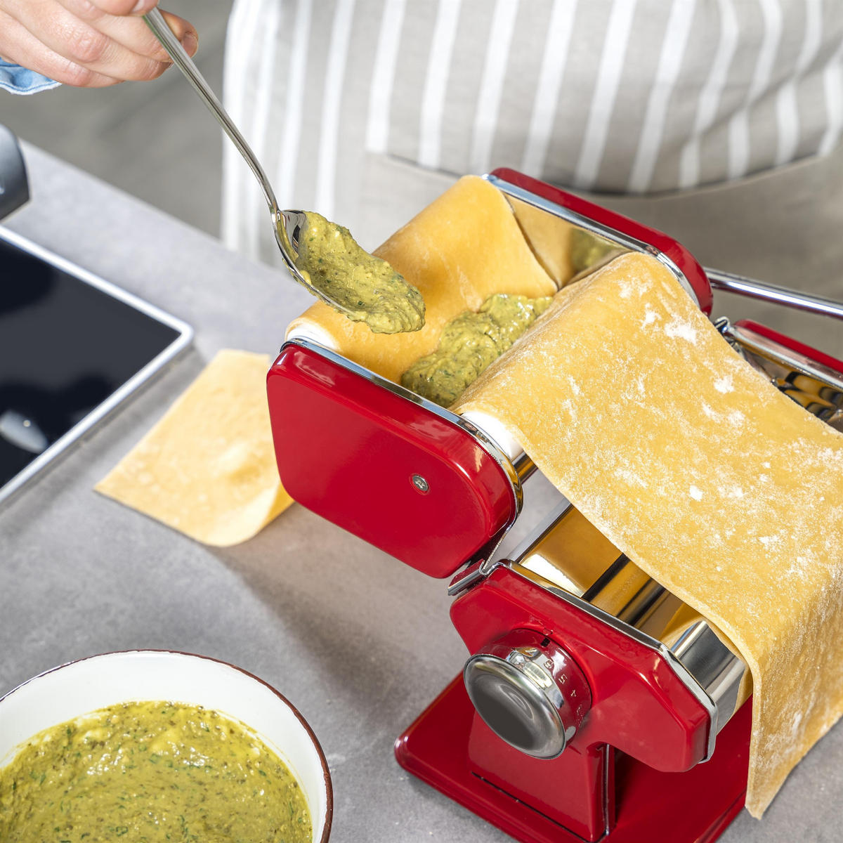 RAVIOLIAUFSATZ-SET, rot - Rot, Metall (16.5/11/14cm) - bremermann