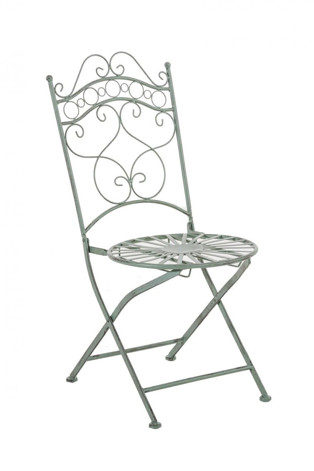 GARTENKLAPPSTUHL Metall Antik-Grün - Grün, Metall (40/92/50cm) - CLP