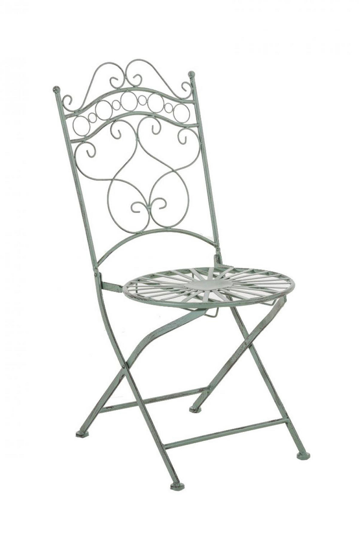 GARTENKLAPPSTUHL Metall Antik-Grün - Grün, Metall (40/92/50cm) - CLP