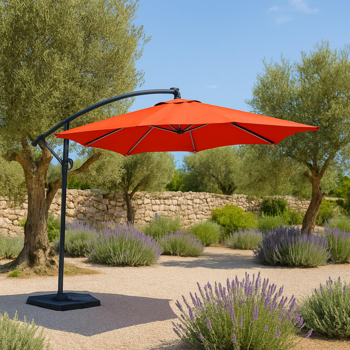 SONNENSCHIRM solenzara terrakotta quadratisch 3 x 3 cm deportiert led - Terracotta, Metall (300/300cm) - Concept Usine