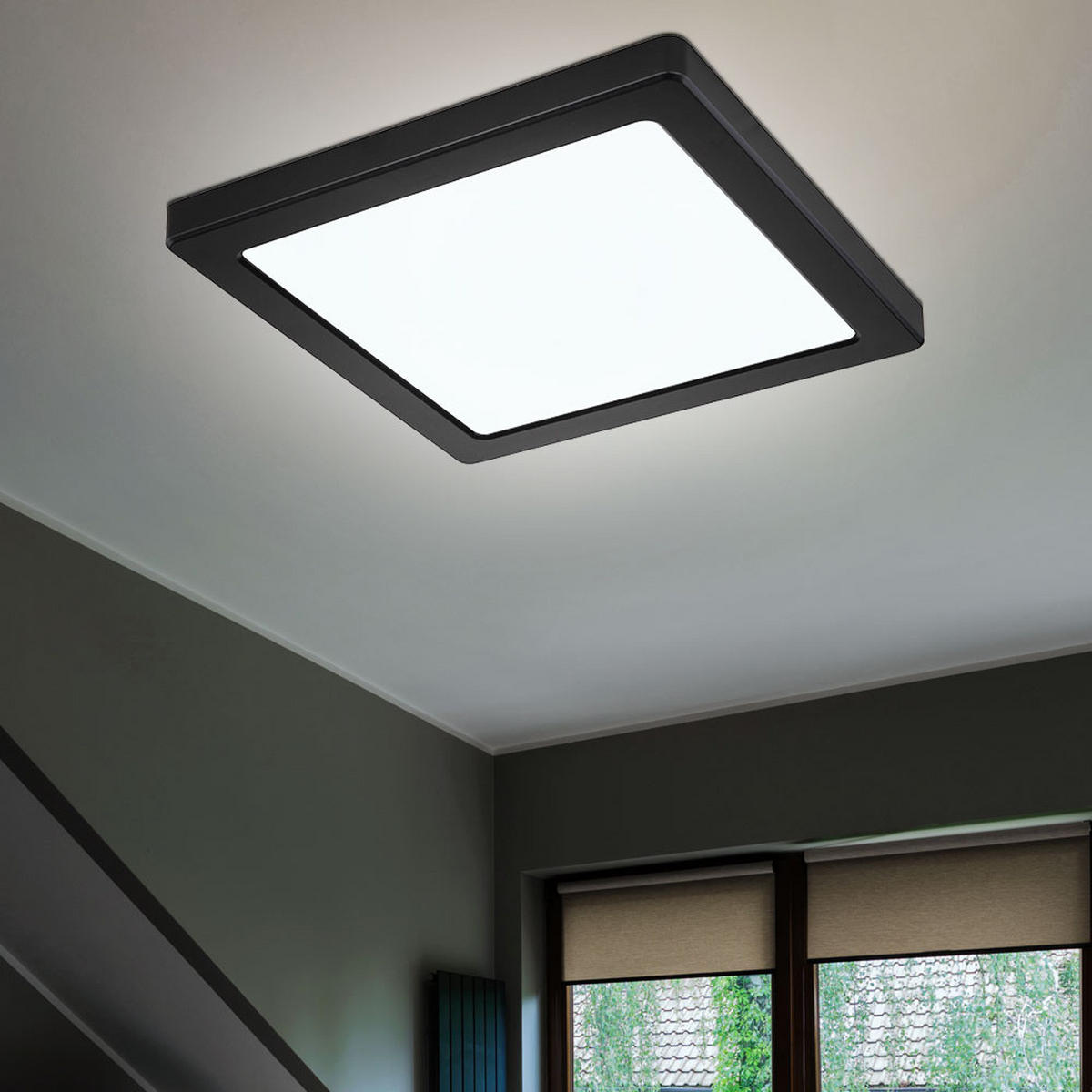 LED DECKENLEUCHTE Lasse Kunststoff Schwarz - Schwarz, Kunststoff (21.7/21.7/1.7cm)