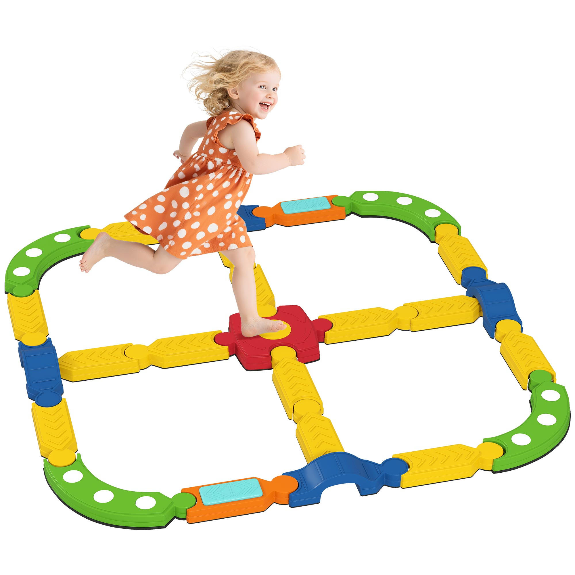 BALANCEBALKEN DE-10074 interaktives Gestell, rutschfest Bunt - Multicolor, Kunststoff (176/10.5/176cm) - ComfortXL