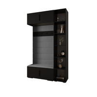 GARDEROBEN-SET 236,7/140/47 - Schwarz/Grau, Holz/Kunststoff (140/236.7/47cm) - Abiks Möbel