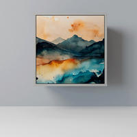 SIDEBOARD OMINOUS MOUNTAINS, Grau, 57,5x42x57,5 cm, Ohne Füße - Multicolor/Grau, Holzwerkstoff (57.5/57.5/42cm) - SpaceRebels