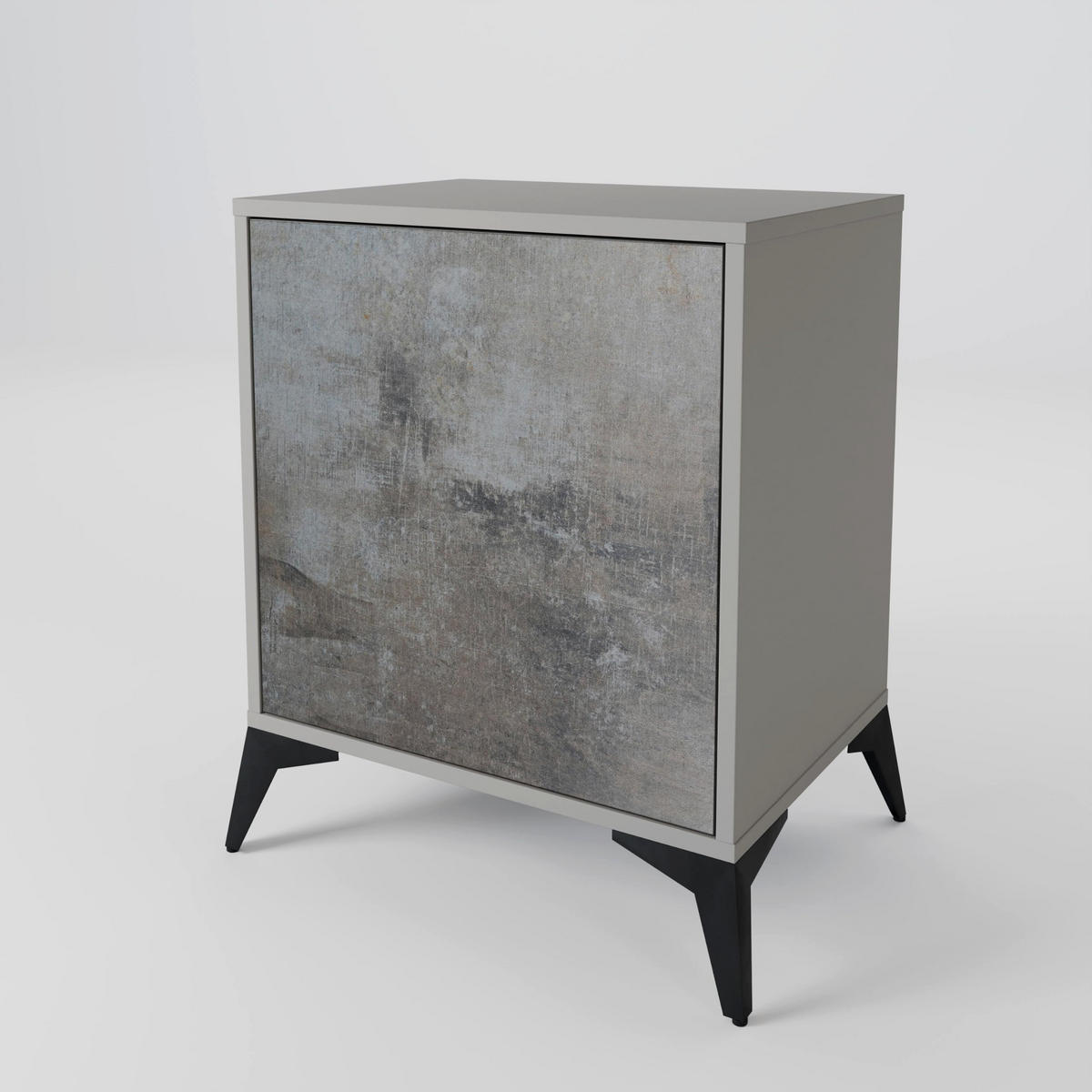 SIDEBOARD CONCRETE WALL, Grau, 57,5x42x57,5 cm, Ohne Füße - Multicolor/Grau, Holzwerkstoff (57.5/57.5/42cm) - SpaceRebels