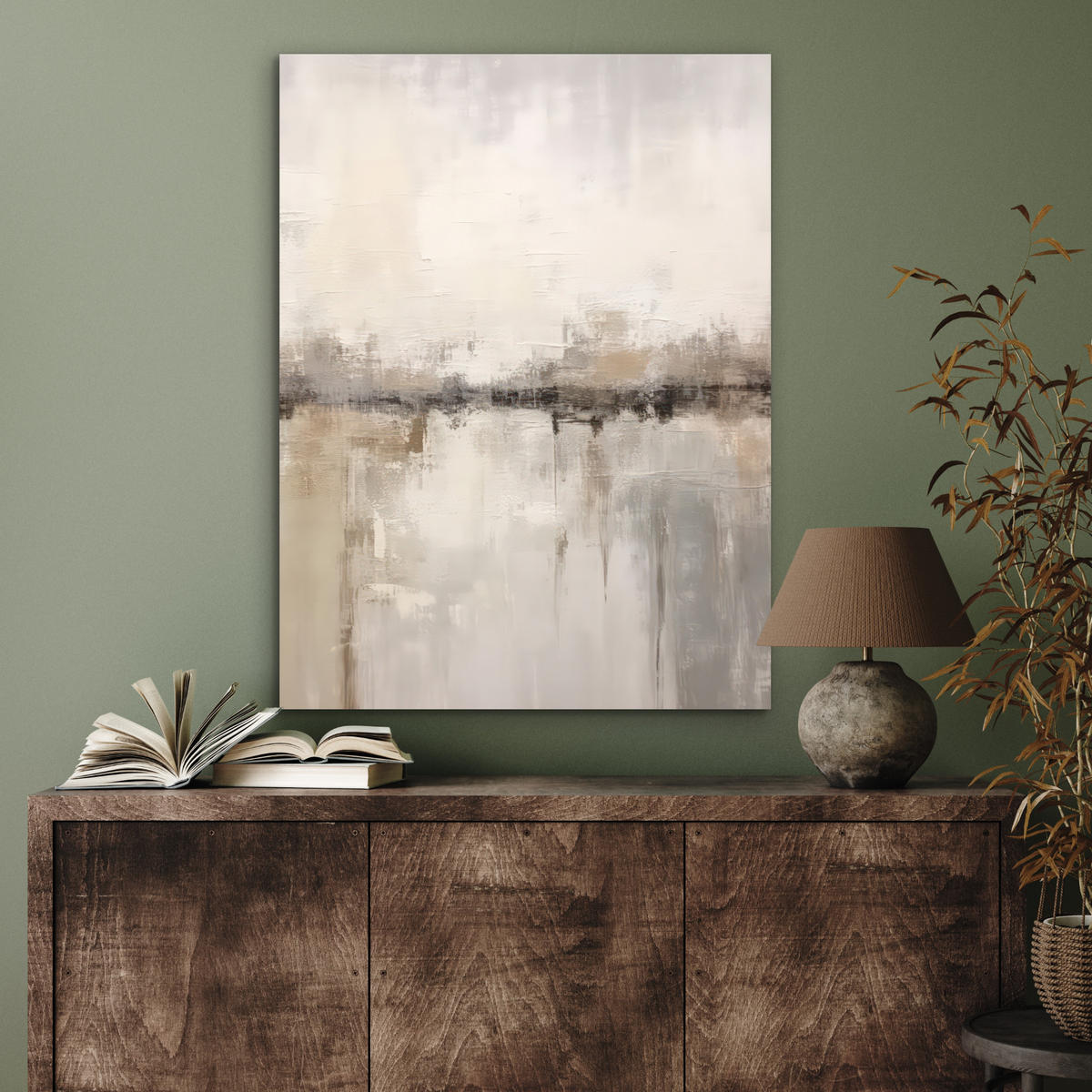 KOVOVÝ OBRAZ Moderné umenie - Abstraktné - Béžové 60x80 cm - béžová, kov (60/80cm) - MuchoWow