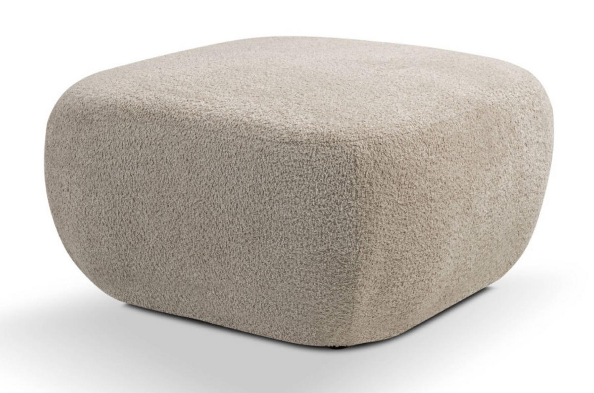 POUF Beige LIO Bezogene Abriamo Stoff Auf Schwarzen Niedrigen Beinen - Beige, Textil (75/39/75cm) - Sepro Meble