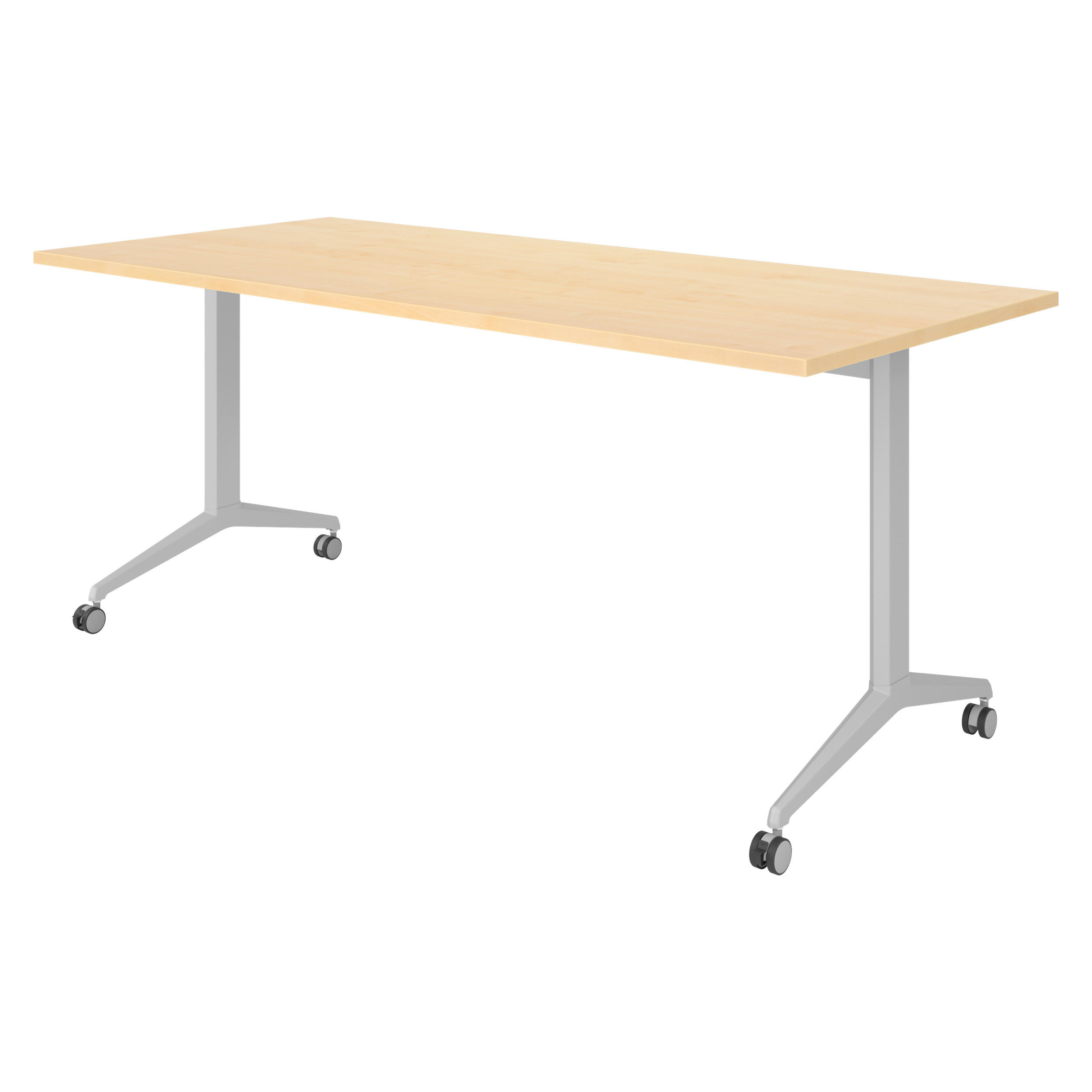 bümö Seminartisch Ahorn, Silber 180x75x80 cm