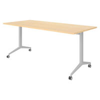 SEMINARTISCH klappbar & fahrbar 80/180/75 cm in Ahornfarben/Silberfarben - Silberfarben/Ahornfarben, Holzwerkstoff (80/180/75cm) - bümö