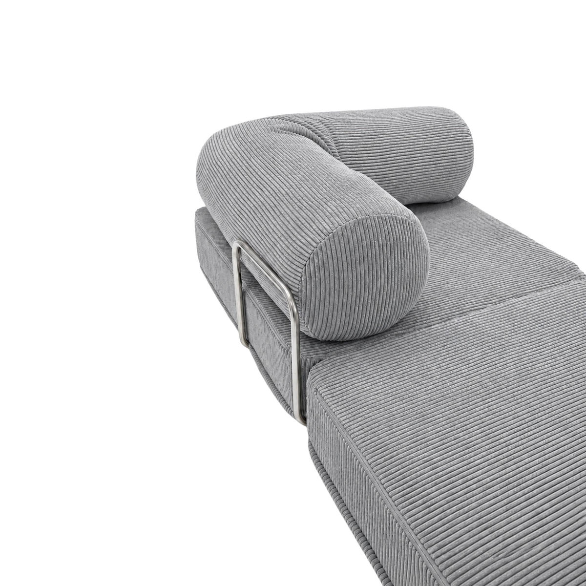 LOUNGE Sessel aus Cordstoff Hellgrau - Grau, Textil (100/70/100cm) - SURB