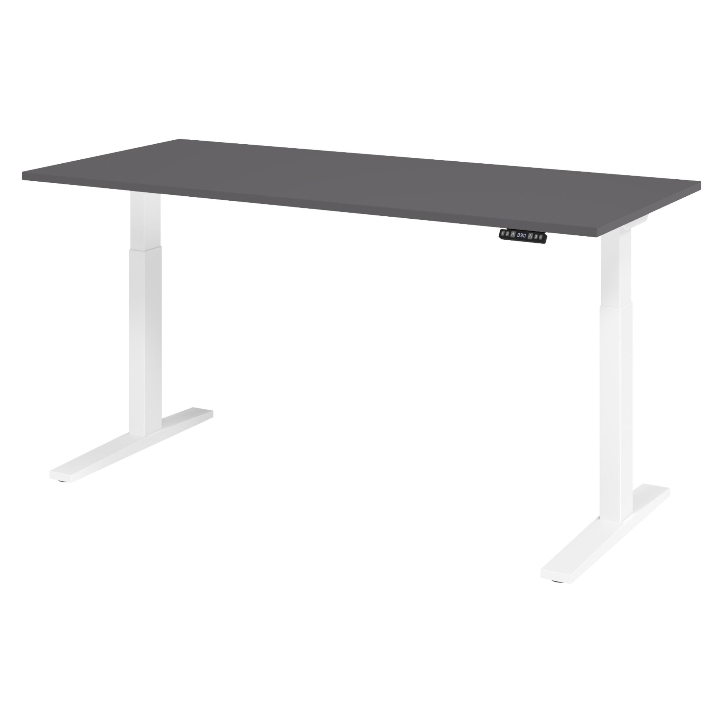 SCHREIBTISCH elektrisch XMKA 80/180/74 cm in Graphitfarben/Weiß - Graphitfarben/Weiß, Holzwerkstoff (80/180/74cm) - bümö