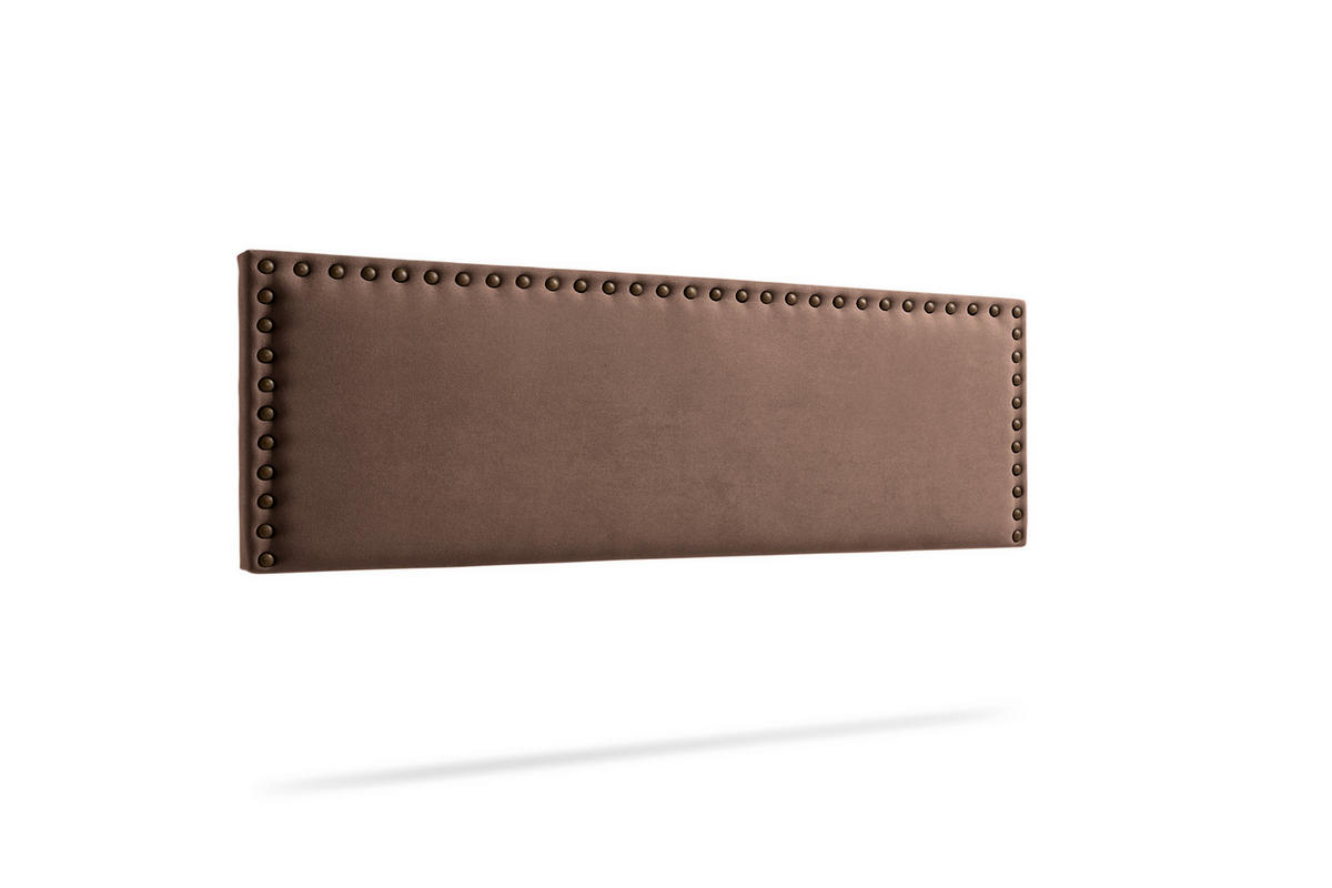 KOPFTEIL gepolstert MODENA Aqualine 115x55x8 cm - Schokolade - Moonia - Dunkelbraun, Holz (115/8/55cm)