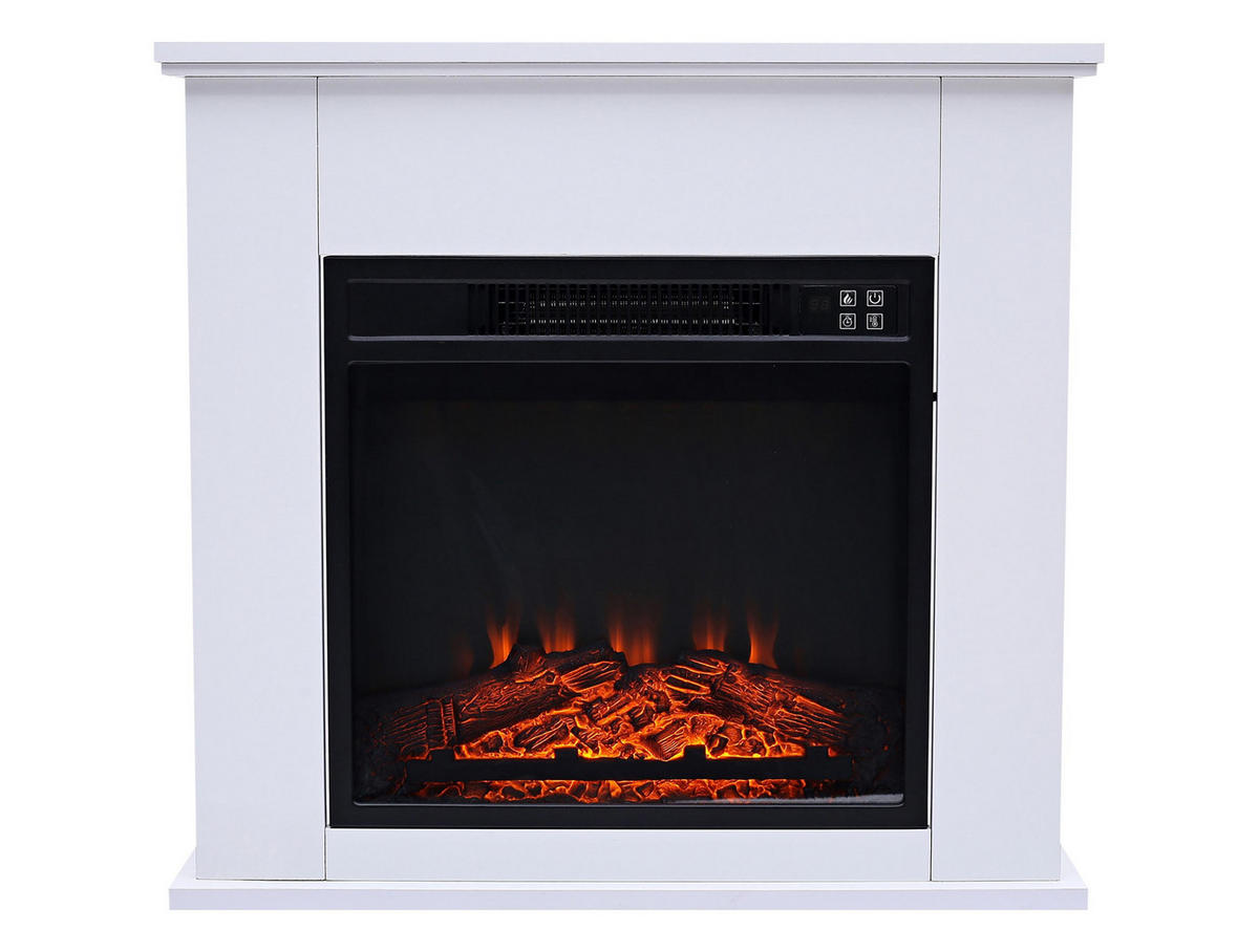 ELEKTROKAMIN Weiß Wandmodell mit Heizung 2000 W - Weiß, Glas (63/63/24cm) - Purline