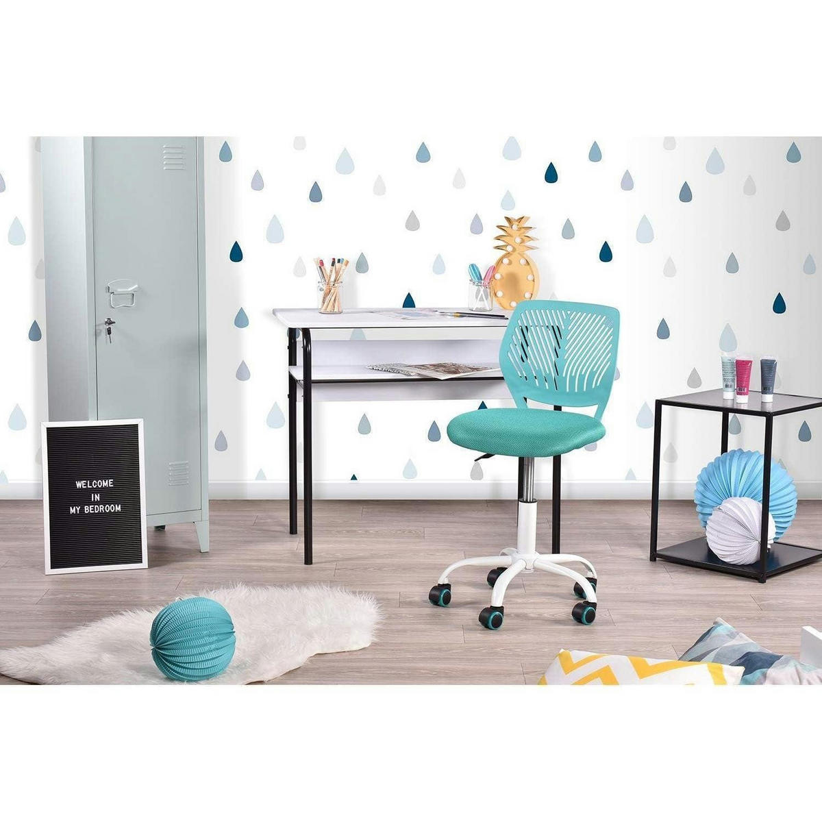 BÜROSTUHL 2-teiliges Set Lila/Türkis - Multicolor, Textil (38.5/75/40cm)