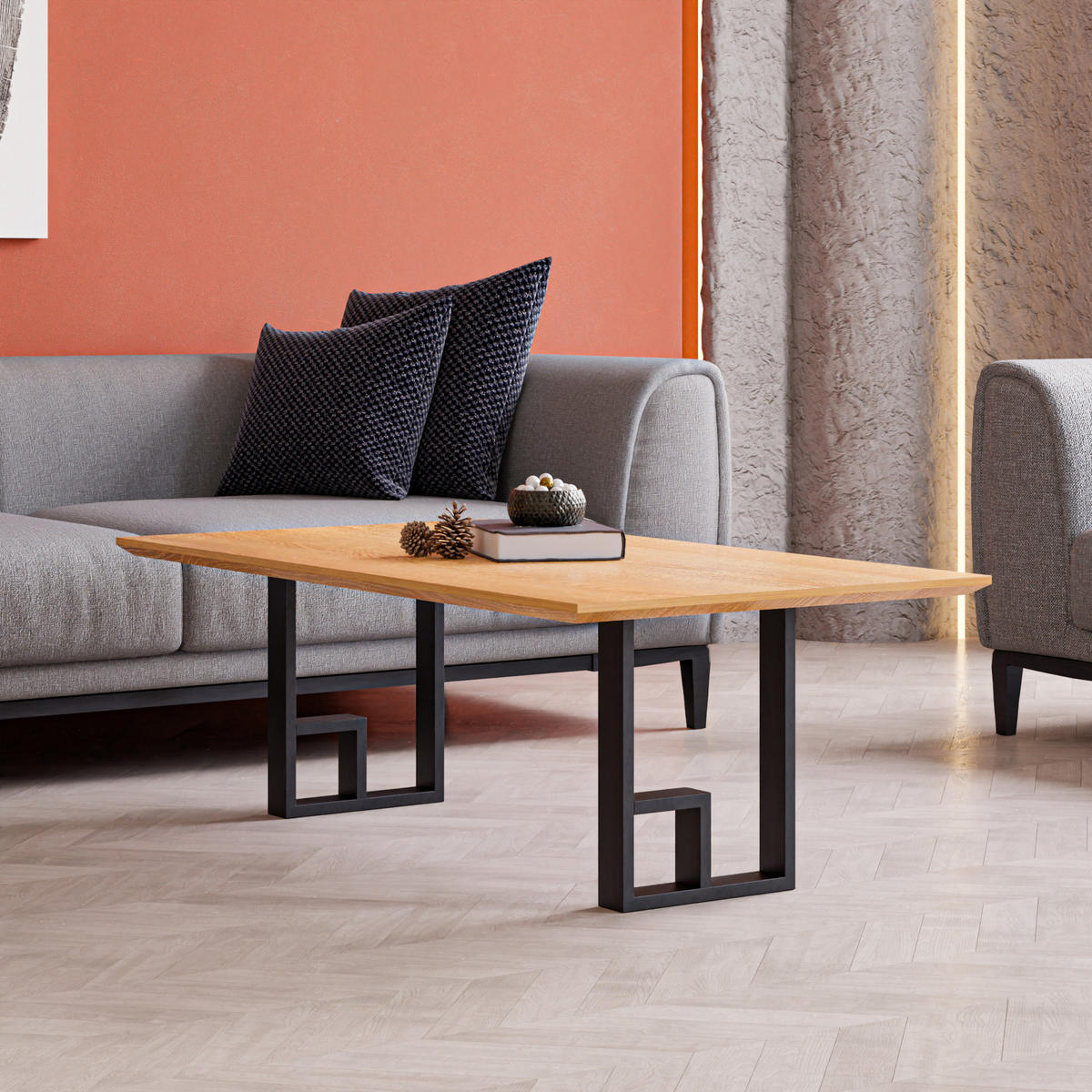 TISCHGESTELL-SET 2 TLG. Kauhava - Schwarz, Metall (30/42/7cm) - [en.casa]