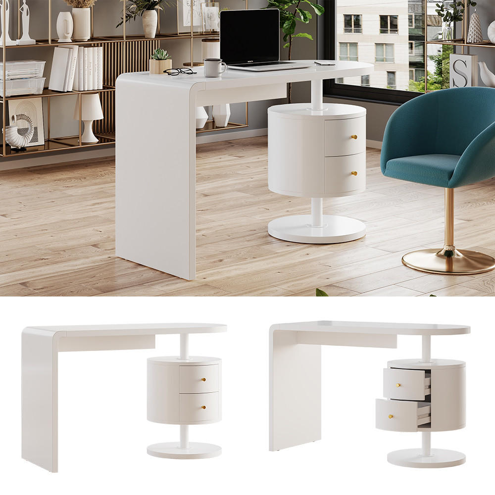 SCHREIBTISCH Lara Weiß Hochglanz 120 x 50 cm mit 2 Schubladen - Weiß Hochglanz, Holzwerkstoff (50/120/76cm) - Vicco
