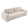 BIGSOFA Aydin Sofa Creme 238/94/85 cm Cord mit Schlaffunktion Bettkasten - Creme/Schwarz, Kunststoff/Textil (238/85/94cm) - AX Living