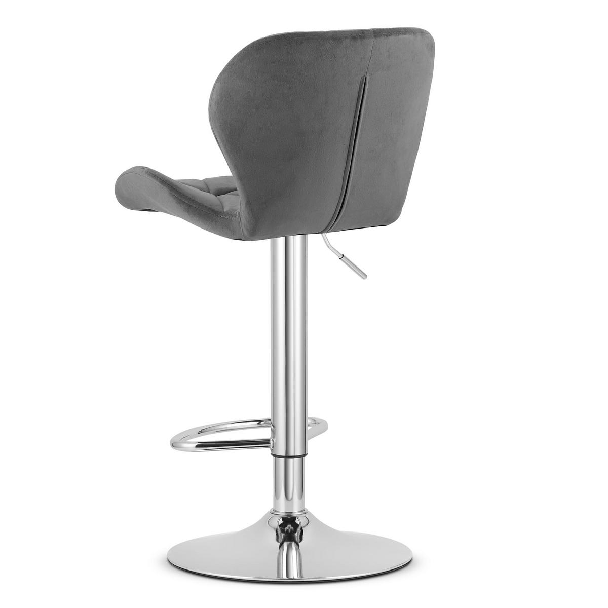 BARHOCKER 2-er Set WEST grauer Sitz, Chrombasis - Grau, Textil (46/111/48.5cm) - Valora