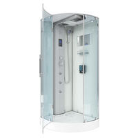 DUSCHKABINE Dusche D37-10L0 Weiß 90x90 - Weiß, Glas/Kunststoff (90/90/218cm) - AcquaVapore by Sandra Jentho