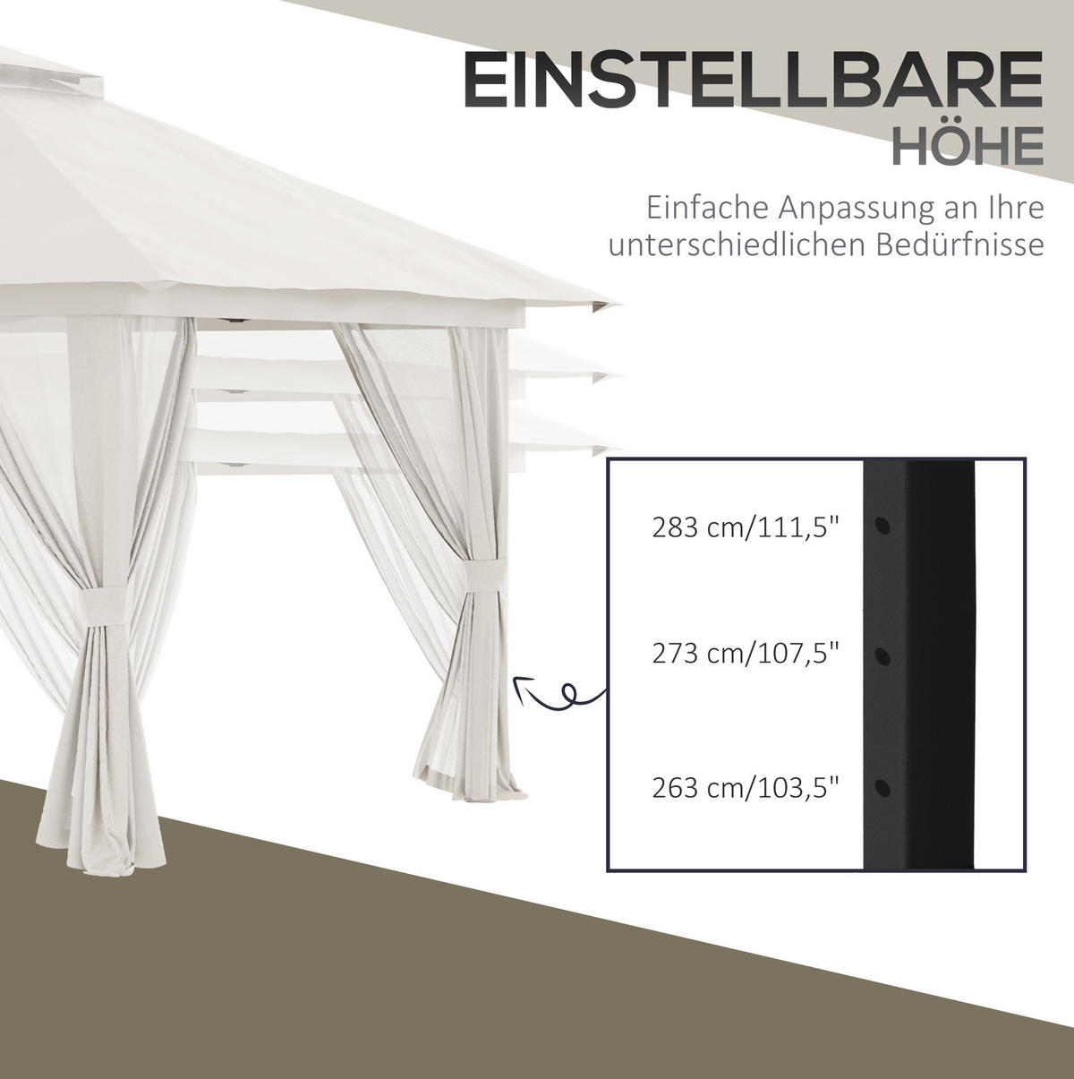 SKLÁDACÍ párty stan z polyesteru 392x392 cm krémově bílý s UV50+ - bílá, textil (392/283/392cm) - Modfu