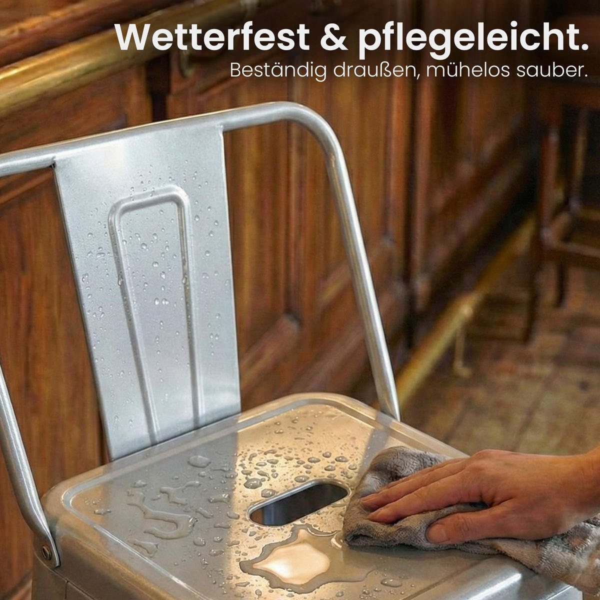 BARHOCKER 2er Set Metall Silber - Silberfarben, Metall (44/96/43cm) - CLP