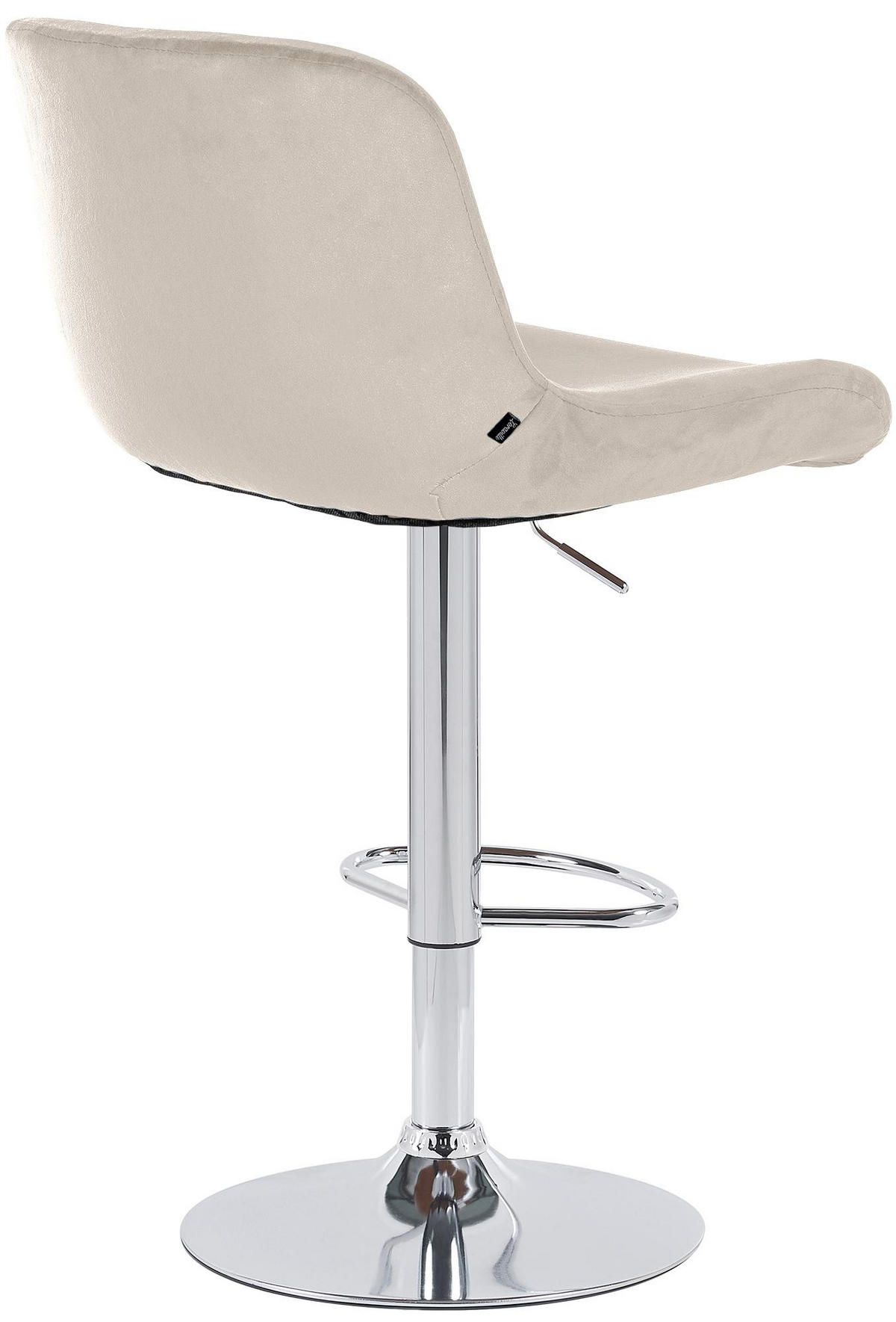 BARHOCKER 2er Set Samt Creme - Chromfarben/Creme, Textil/Metall (50/85/50cm) - CLP