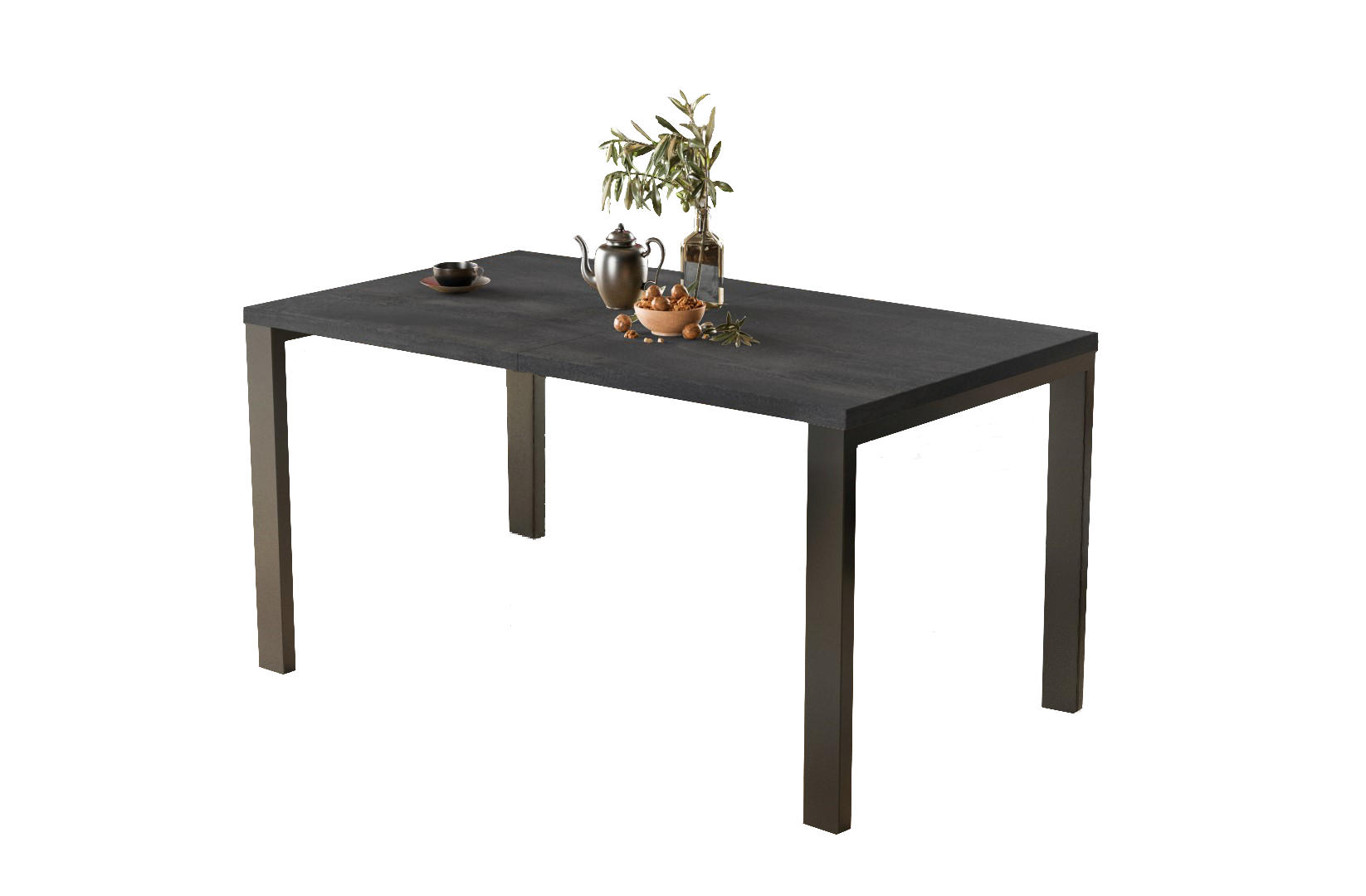 ESSTISCH Garant ausziehbar - Graphitfarben, Holzwerkstoff (80/80/76cm) - Endo-Moebel