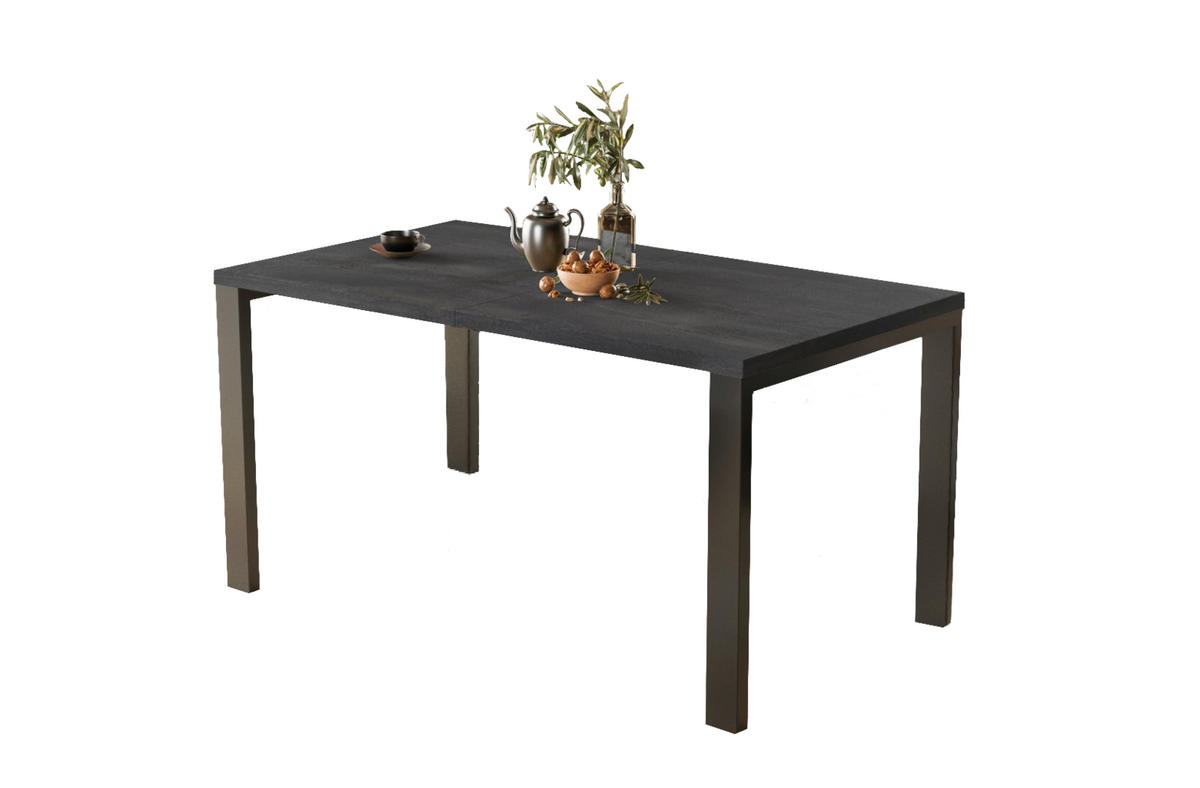 ESSTISCH Garant ausziehbar - Graphitfarben, Holzwerkstoff (80/80/76cm) - Endo-Moebel