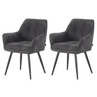 ESSZIMMERSTUHL THOMAS-LUNA 2er-Set 4-Fuss-Gestell - Schwarz, Textil (61/82/62cm) - DUBI Möbel