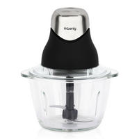 MULTIZERKLEINERER LEO8 Schwarz und Silber, elektronisch, 1L, Edelstahlklingen - Silberfarben/Schwarz, Metall (18.5/21.8/16cm) - HKoenig