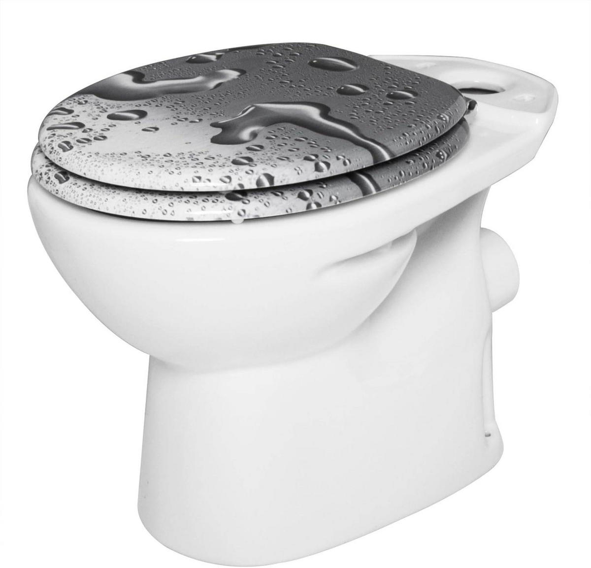 WC SITZ mit Absenkautomatik,Antibakteriell Oval,MDF Holzkern - Grau, Holzwerkstoff (37/5.7/43cm) - Woltu