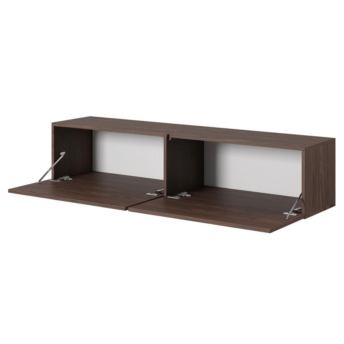 TV stolek BISIRA ořech 140 cm - tmavě hnědá, kompozitní dřevo (140/30/31.6cm) - Selsey