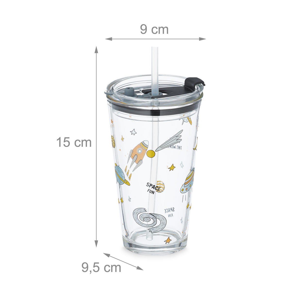 DRICKSGLAS transparent grå vit 4-pack 450 ml - Transparent, Glas/Plast (0.45L) - Relaxdays