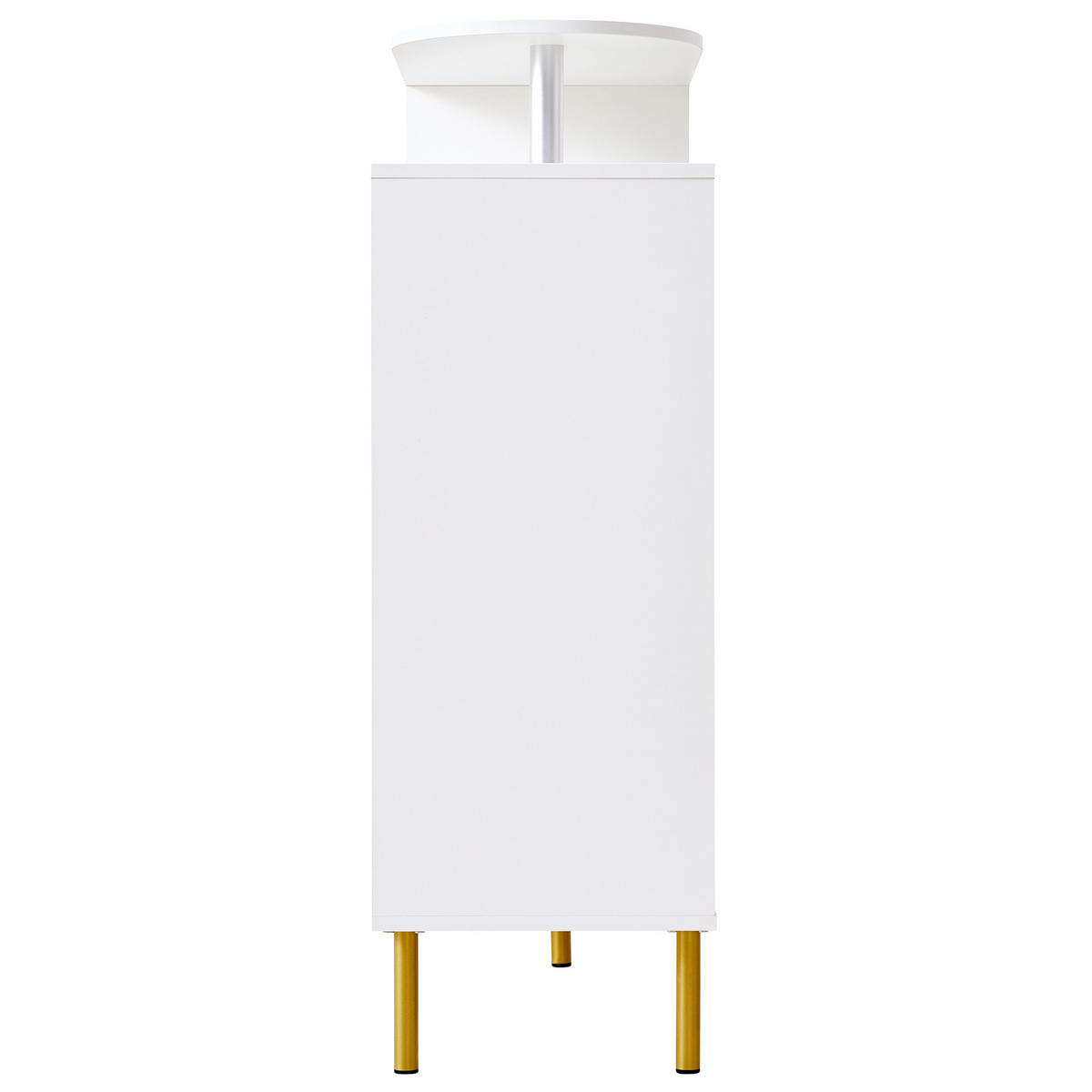 SIDEBOARD mit 3 Türen und 1 Schublade goldenen Akzenten - Weiß, Holzwerkstoff (120/92/35cm) - Urban Meuble