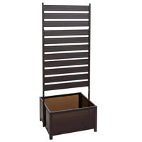 BLOMRABATT MED KLÄTTRINGSGALLER Mörkbrunt - Mörkbrun, Metall (60/158/75cm) - MCW