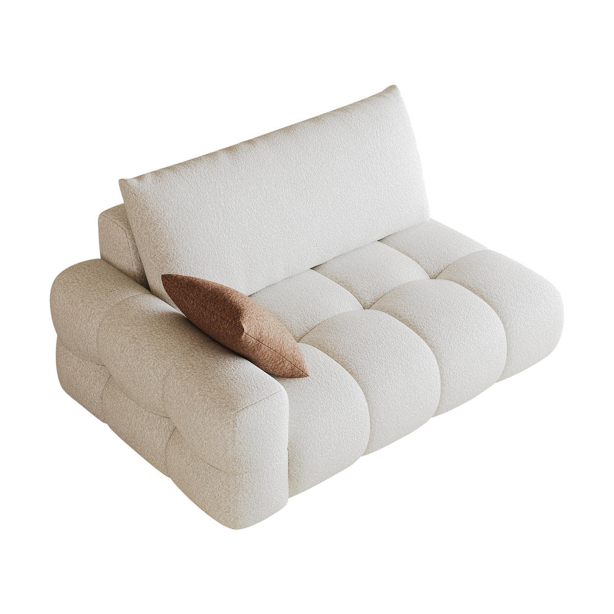 SOFAELEMENT DE-34768 linke 2‑Sitzer Cremeweiß - Creme, Textil (105/86/130cm) - ComfortXL