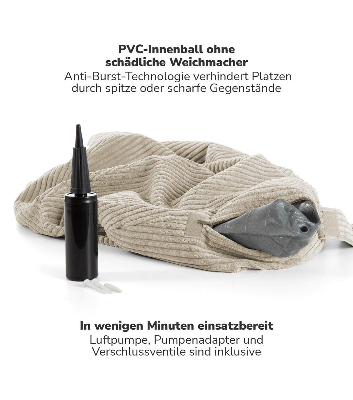 SITZBALL Der Sportliche - Beige, Textil (65/65/65cm) - Mokebo