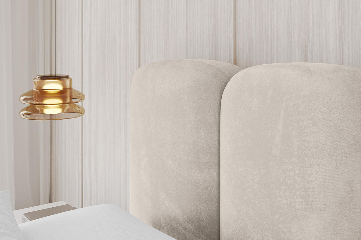 POLSTERBETT mit Bettkasten und Lattenrost, Boxbett ohne Matratze - KALA 120x200 Beige - Beige, Holzwerkstoff/Textil (120/200cm) - ALTDECOR
