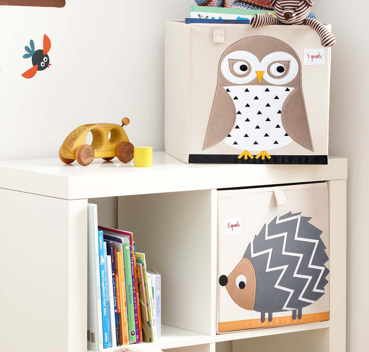 AUFBEWAHRUNGSBOX Eule 33x33x33cm - Naturfarben, Textil (33/33cm) - 3Sprouts