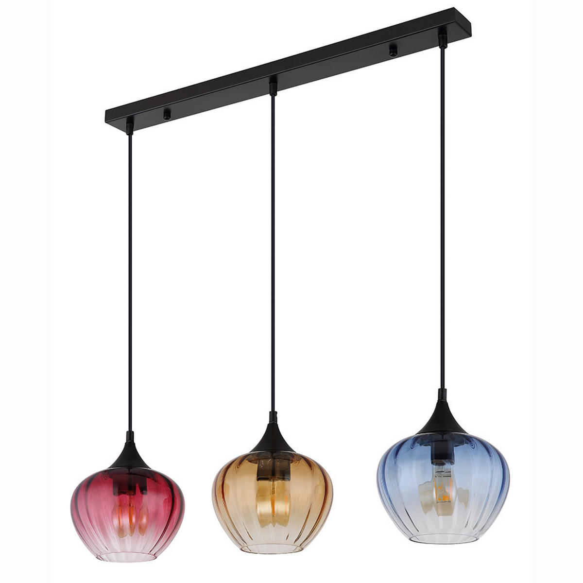 LED HÄNGELEUCHTE Metall Glas Bunt - Multicolor, Glas (80/18/150cm) - Globo Lighting