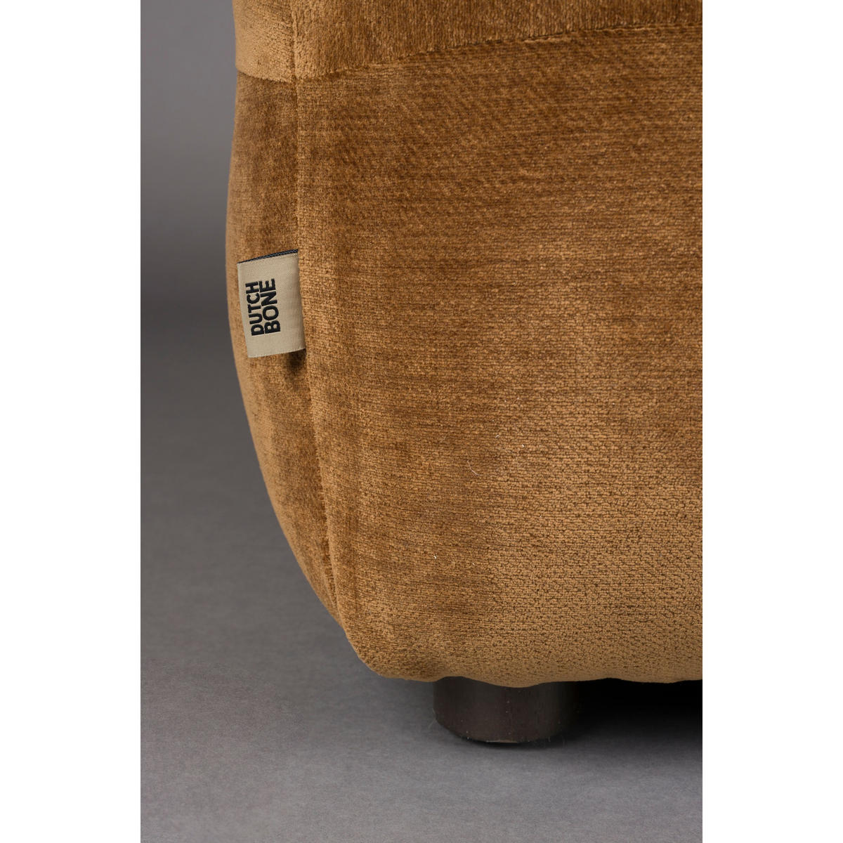 SITZHOCKER Hackman Samt Cognac/ Braun - Braun, Kunststoff (100/45/100cm) - Dutchbone