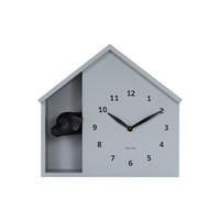 WANDUHR Peeking Doggy Grau 24.9/24.9/27 cm - Grau, Kunststoff (24.9/27/24.9cm) - Karlsson