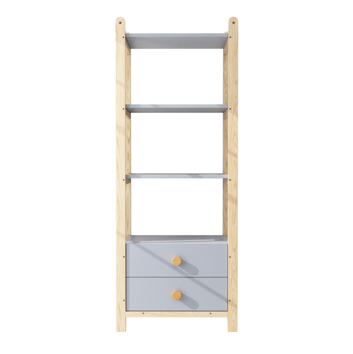 GARDEROBE 90/44/180,5 cm und 70/44/180,5 cm Blau/Natur aus Massivholz und Holzwerkstoff mit Schubladen 2er Set - Blau, Holzwerkstoff (44/180.5/160cm) - OKMYHOME